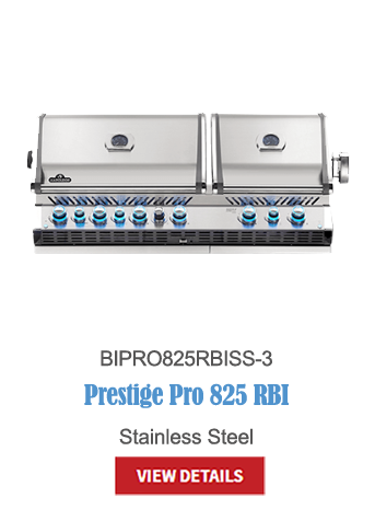 gas grills, bbq, napoleon, crown verity, broil king, built in bbq, outdoor kitchen, Prestige PRO 825 RBI